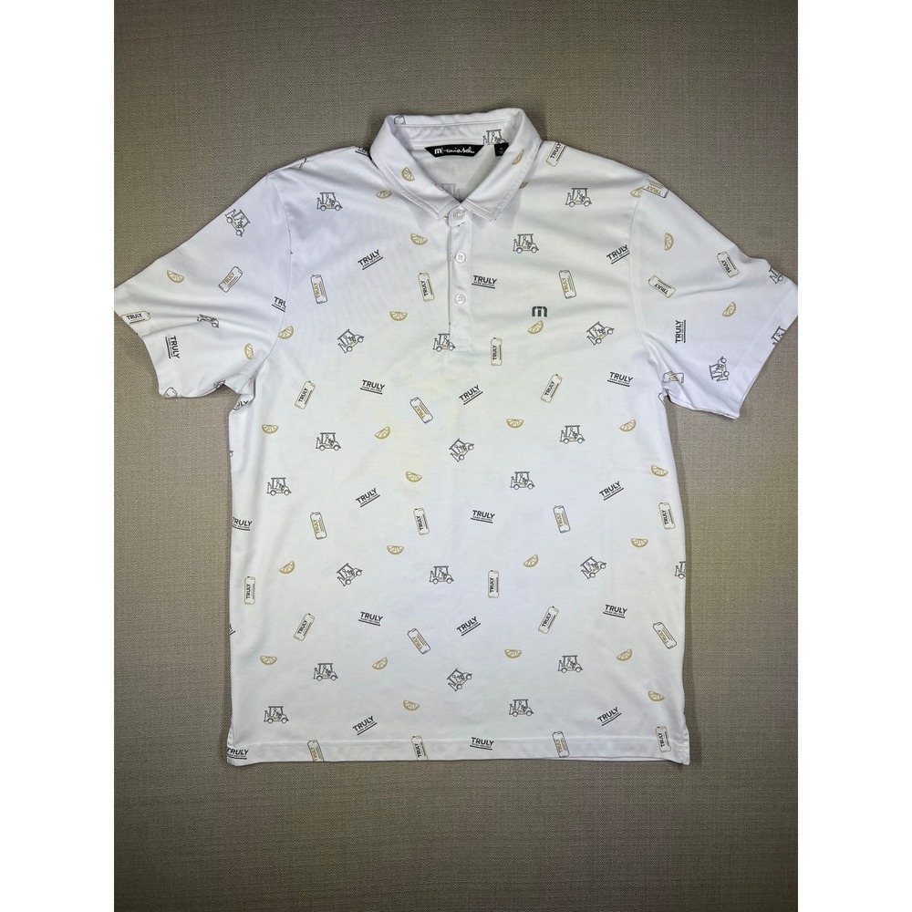 TravisMathew Men's Truly Hard Seltzer All-Over Print Polo XL